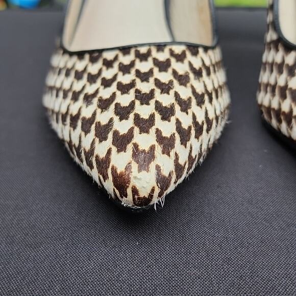 MICHEAL KORS ELISA HOUNDSTOUCH CALF HAIR LEATHER HEELS WOMAN'S SIZE 7 GUC - Picture 5 of 16